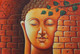 Lord Buddha With Leaves (ART_3319_29730) - Handpainted Art Painting - 36in X 24in