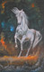 White horse (ART_5073_29710) - Handpainted Art Painting - 18in X 30in (Framed)