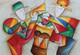 Musical Man- Modern Art-1 (ART_3319_29735) - Handpainted Art Painting - 36in X 24in