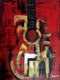 Modern Guitar (ART_5134_29871) - Handpainted Art Painting - 24in X 32in