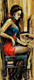 That Beautiful Girl On Piano (ART_2571_30040) - Handpainted Art Painting - 18in X 42in