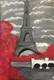 Eiffel tower (ART_5200_30594) - Handpainted Art Painting - 12in X 18in (Framed)