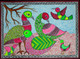 The group of birds (ART_5404_31378) - Handpainted Art Painting - 15in X 11in