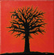 Red sunset (ART_5406_31430) - Handpainted Art Painting - 8in X 8in