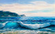 Sea With Seagull And Mountain 2 (PRT_840) - Canvas Art Print - 29in X 18in
