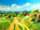Beautiful Nature With Houses (PRT_899) - Canvas Art Print - 22in X 17in