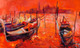 Boat Near The Shore With Buildings (PRT_896) - Canvas Art Print - 21in X 12in