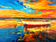 Boat In Sea Against A Dramatic Beauty Of Nature (PRT_880) - Canvas Art Print - 21in X 15in
