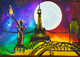 Vibrant cosmopolitan city (ART_5219_30931) - Handpainted Art Painting - 15in X 16in