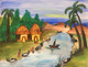 Kerala  village (ART_4320_32062) - Handpainted Art Painting - 18in X 14in