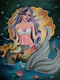 Marymaid painting (ART_5541_32121) - Handpainted Art Painting - 12in X 16in