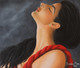 Woman Enjoying Rain (ART_976_25655) - Handpainted Art Painting - 17in X 15in