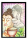 GAUTAM BUDDHA (ART_5750_33233) - Handpainted Art Painting - 14in X 22in