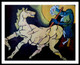 Krishna with Horse - 26in X 20in(Border Framed),ART_PHME38_2620,Artist Paresh More - Buy Online painting in india