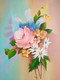 Bouquet (ART_4808_33799) - Handpainted Art Painting - 12in X 16in (Framed)