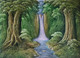 Water Falls (ART_5368_33826) - Handpainted Art Painting - 16in X 12in