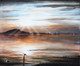DAL LAKE after sunset-by J K Mirza (ART_5709_33876) - Handpainted Art Painting - 36in X 30in