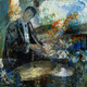 28Jazz16 - 24in X 24in,28Jazz16_2424,Blue, Violet, Mauve,60X60 Size,Modern Art;Latest Collection Art Canvas Painting
