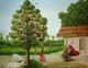 Indian Village (ART_5738_34188) - Handpainted Art Painting - 28in X 23in