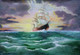 Sail ship in sea  (ART_5868_34087) - Handpainted Art Painting - 26in X 17in