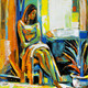 The light behind her window_7 (ART_2571_34291) - Handpainted Art Painting - 18in X 18in