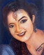 Indian Girl with Mang Tika (ART_5935_34402) - Handpainted Art Painting - 12in X 18in