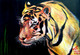 The Royal Bengal Tiger (ART_5935_34399) - Handpainted Art Painting - 27in X 19in