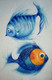BLUE FISHES (ART_5922_34522) - Handpainted Art Painting - 15in X 22in
