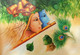 Radha Krishna with bells (ART_3319_31285) - Handpainted Art Painting - 36in X 24in