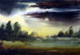 Rural Monsoon Landscape (ART_1232_35286) - Handpainted Art Painting - 20in X 14in