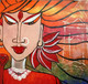 Durga (ART_6176_35512) - Handpainted Art Painting - 12in X 12in