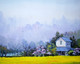 Cottage & Cornfield (ART_1232_14224) - Handpainted Art Painting - 19in X 15in