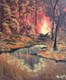 Campfire in forest (ART_5902_34841) - Handpainted Art Painting - 20in X 24in