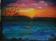 Dawn to dusk- the sun clouds oceans and trees (ART_6209_35681) - Handpainted Art Painting - 16in X 12in