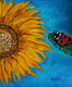 The Ladybird Beetle And Their Sunflower Story (ART_1252_35769) - Handpainted Art Painting - 10in X 12in