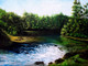 Flowing River (ART_464_28687) - Handpainted Art Painting - 46in X 34in