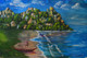 Stroll On  a Beach (ART_6363_36588) - Handpainted Art Painting - 24in X 16in