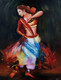 Happy Soul - Dancing indian lady (ART_4966_29116) - Handpainted Art Painting - 24in X 30in