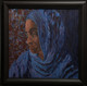 Woman In Blue Veil (ART_6438_37056) - Handpainted Art Painting - 16in X 16in