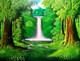 Waterfall (ART_5368_31204) - Handpainted Art Painting - 33in X 25in