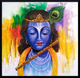 Serene Krishna (ART_6558_37657) - Handpainted Art Painting - 24in X 24in (Framed)