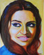 The Smiling Girl  (ART_4397_38541) - Handpainted Art Painting - 14in X 17in