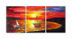 sea, seascape, landscape, sun ,sunset, boat, boats, boats in sea, boats during sunset, sea at sunset