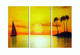 horizon, sun, sea, landscape, sunset, sunrise,tree, coconut tress, boat, boat in sea, boat at sunset, sea with sunset