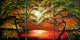tree, trees, pair of trees, forest, sun, sunset, two trees,reflection,water, river