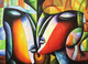 Faces painting (ART_6706_39427) - Handpainted Art Painting - 36in X 24in