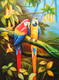 Parrots painting  (ART_6706_39500) - Handpainted Art Painting - 24in X 36in