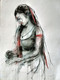 Indian lady - 6 (ART_6373_36632) - Handpainted Art Painting - 22in X 30in