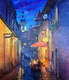 City view painting  (ART_6706_39676) - Handpainted Art Painting - 24in X 36in