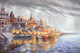DIVINE VARANASI (ART_6141_39192) - Handpainted Art Painting - 30in X 20in